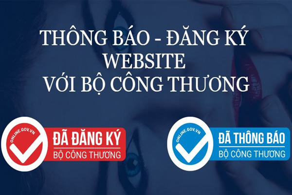 website khi thông báo và đăng ký thành công với bộ công thương