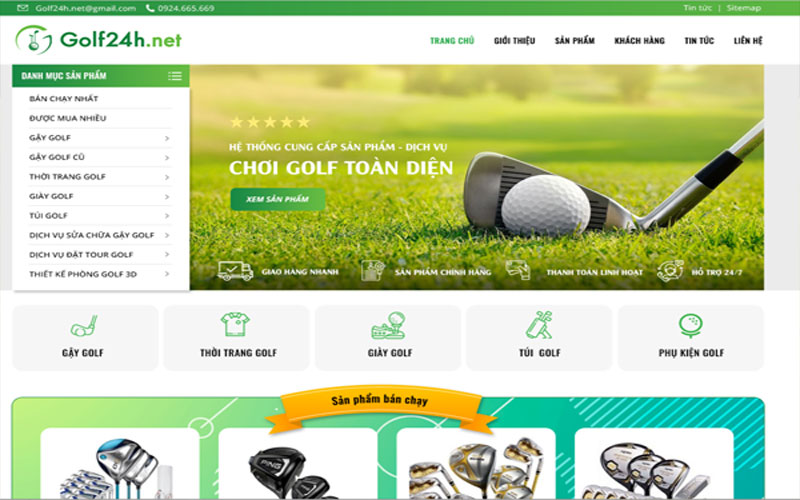Thiết kế website bán gậy golf