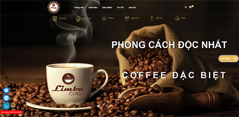 thiết kế website cà phê