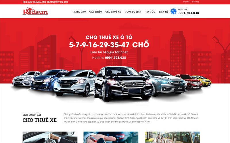 Thiết kế website cho thuê xe ô tô