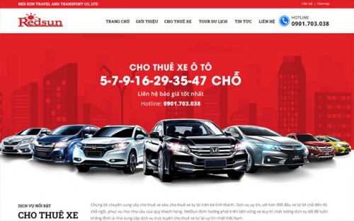 Thiết kế website cho thuê xe ô tô