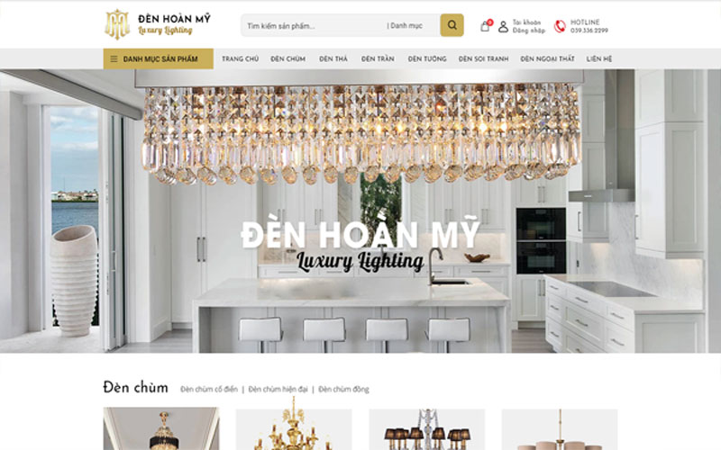 Thiết kế website đèn trang trí hoàn mỹ