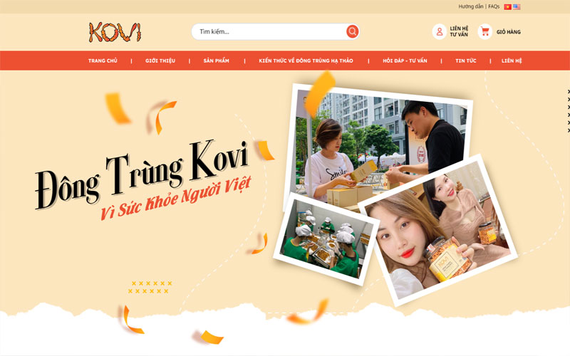 Thiết kế website đông trùng hạ thảo