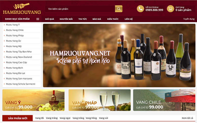 Thiết kế website hầm rượu vang