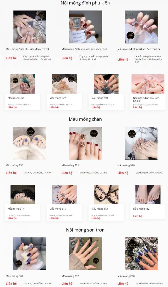 Thiết kế website Lina Nail chuẩn mobile