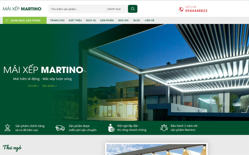 Thiết kế website mái xếp martino