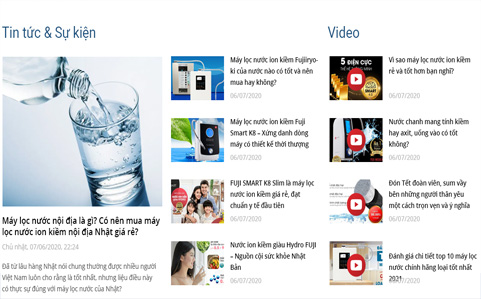 Thiết kế website máy lọc nước điện giải