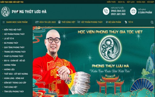 Thiết kế website phong thủy Lưu Hà