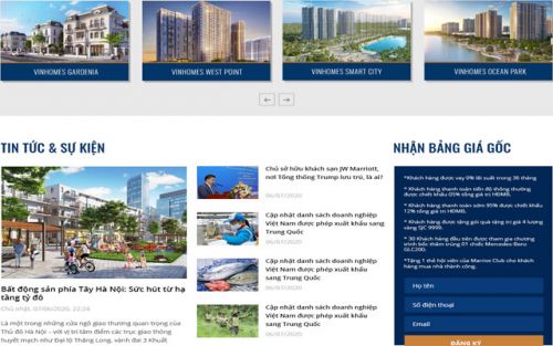 Thiết kế website Vinhomes